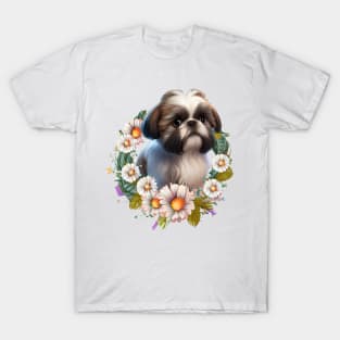 Floral Shih Tzu T-Shirt